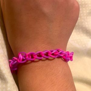 Pink and purple bracelet.
